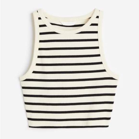 Crop striped tank top - Picture 2 of 7